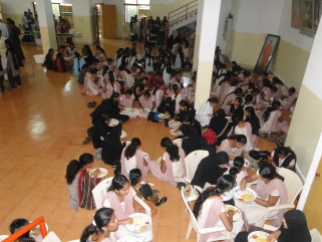 Students having lunch